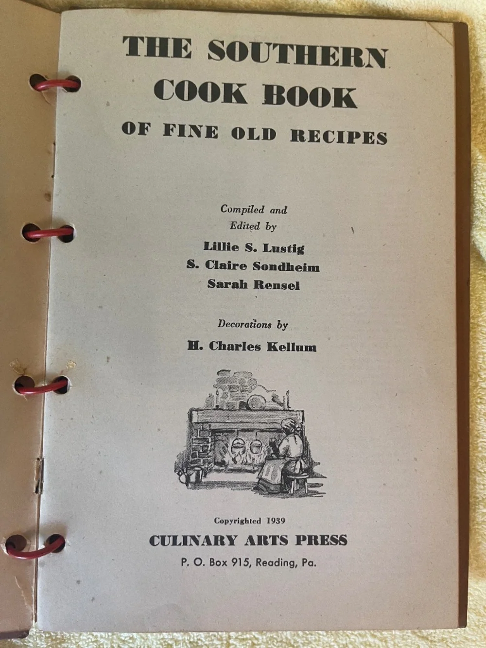 Vintage 1939 Southern Cookbook
